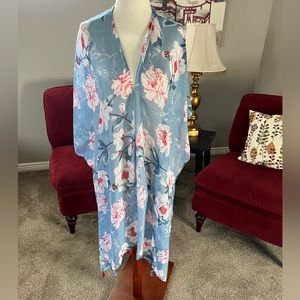 Floral print kimono